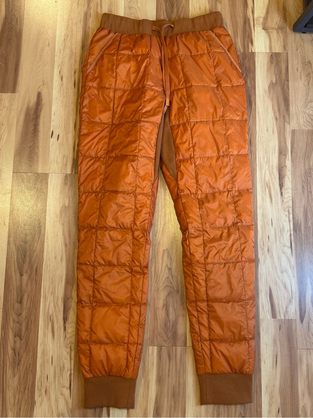 Quilted Orange Insulated Jacket Pants